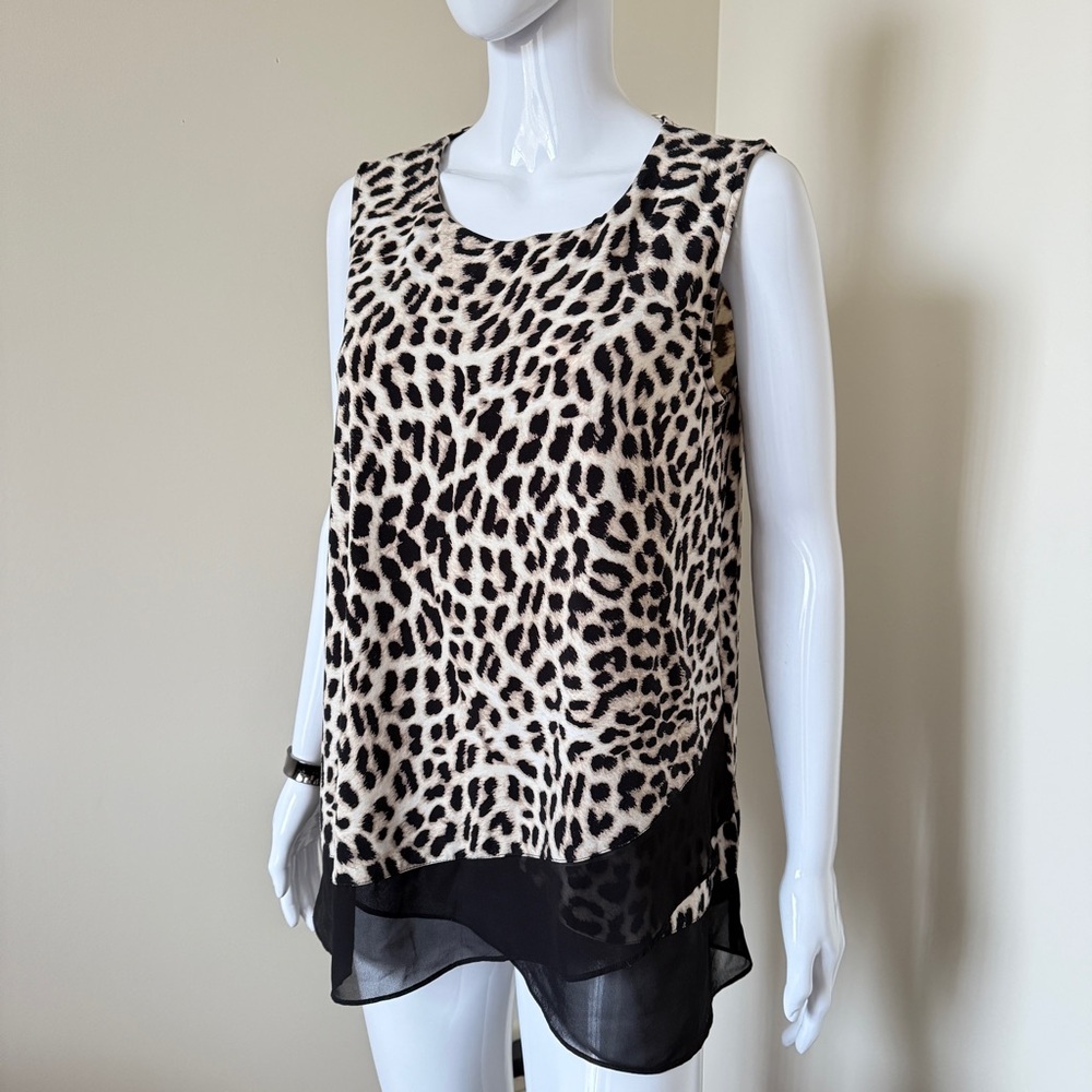 Vince Camuto Leopard Print Sleeveless Top Size M